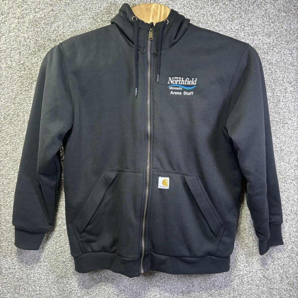 Carhartt Hoodie Mens Medium Black Rain Defender Full Zip Workwear Sweatshirt‎